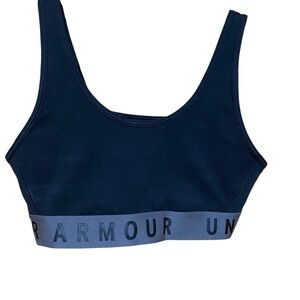 Under Armour Gray with Black Band Small Padded Sports Workout Bra.